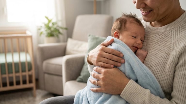 Bébé de 1 mois avec un biberon, illustrant les besoins alimentaires des nourrissons
