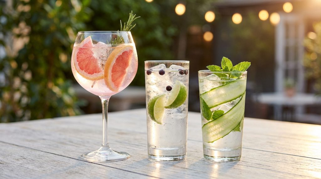 Cocktail de gin avec tonic et garniture de citron vert, mettant en valeur les arômes naturels du gin