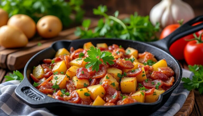 découvrez notre recette rustique de poêlée campagnarde, alliant ingrédients traditionnels pour un plat savoureux et authentique.