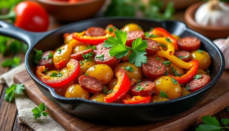découvrez notre poêlée espagnole, une recette ensoleillée riche en saveurs ibériques, parfaite pour un repas gourmand et coloré qui éveille les papilles.