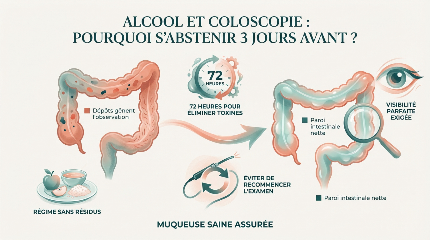 Consignes alimentaires et abstinence alcoolique avant une coloscopie