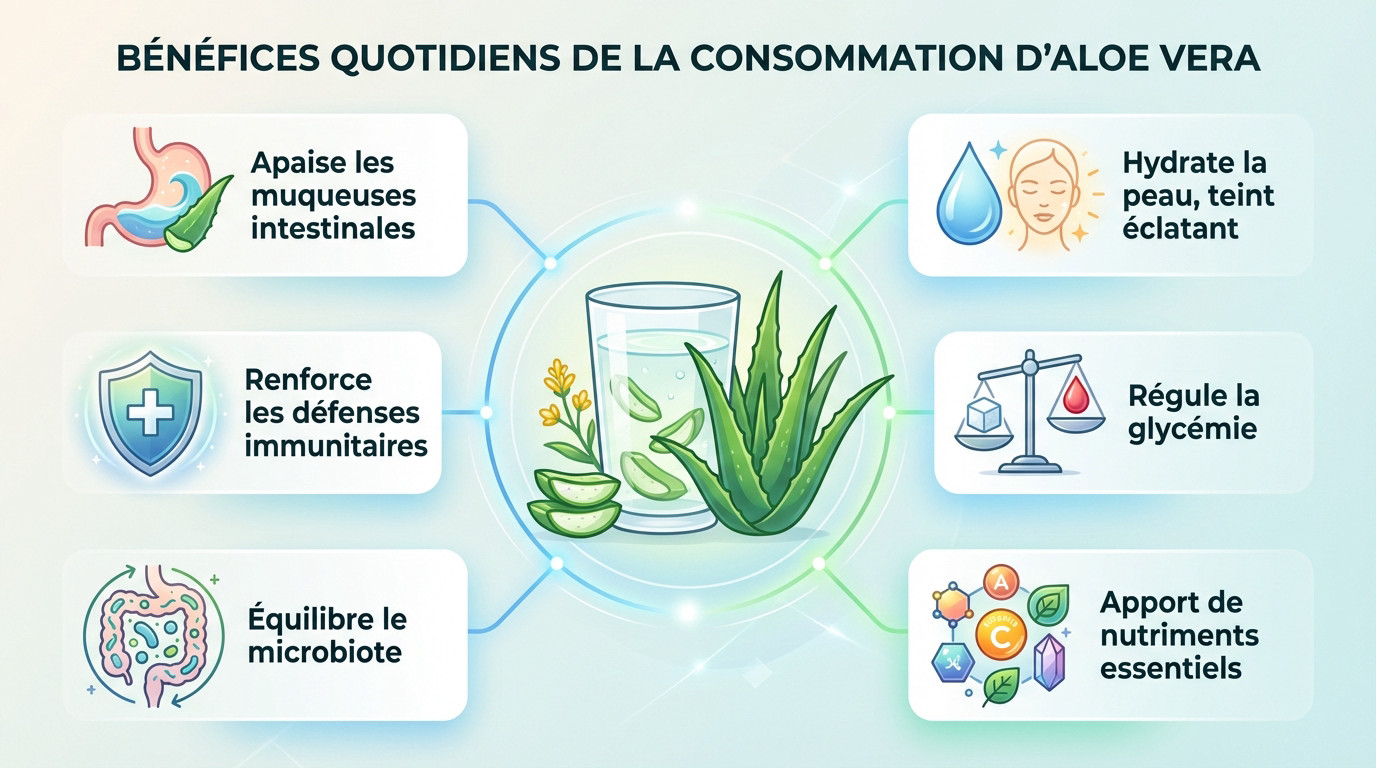 Bienfaits quotidiens de la consommation d'aloe vera sur la santé