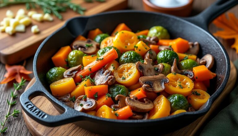 découvrez notre recette de poêlée de légumes d'automne, facile et savoureuse, idéale pour profiter des saveurs de saison avec des idées gourmandes.
